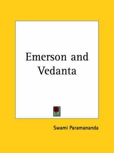 Emerson and Vedanta (1918)