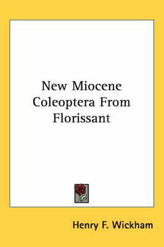 Cover image for New Miocene Coleoptera from Florissant