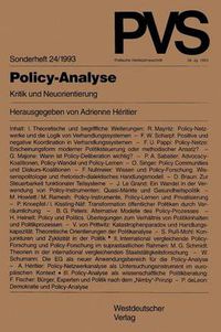 Cover image for Policy-Analyse: Kritik Und Neuorientierung