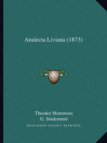 Cover image for Analecta Liviana (1873)