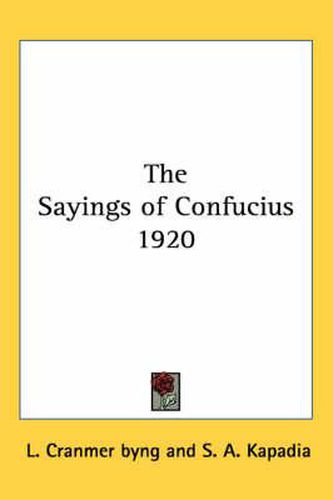 Cover image for Sayings of Confucius 1920