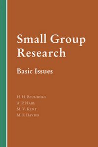 Cover image for Small Group Research: Basic Issues