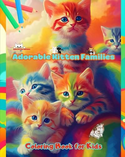 Cover image for Adorable Kitten Families - Coloring Book for Kids - Creative Scenes of Endearing and Playful Cat Families