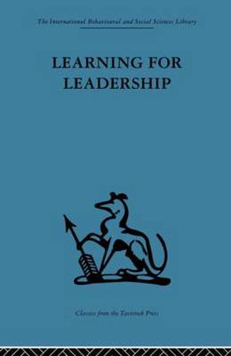Cover image for Learning for Leadership: Interpersonal and intergroup relations