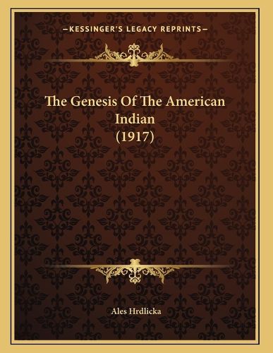 Cover image for The Genesis of the American Indian (1917)