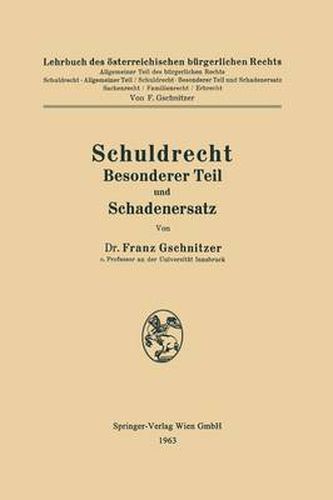 Cover image for Schuldrecht Besonderer Teil Und Schadenersatz
