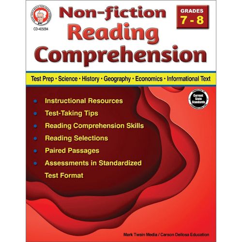 Cover image for Nonfiction Reading Comprehension Workbook, Grades 7 - 8