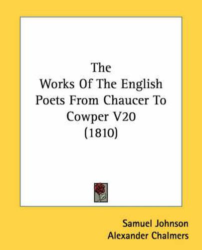 Cover image for The Works of the English Poets from Chaucer to Cowper V20 (1810)