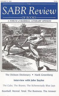 Cover image for The SABR Review of Books, Volume 4: A Forum of Baseball Literary Opinion