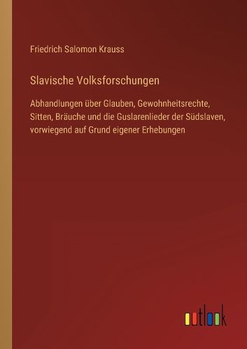 Cover image for Slavische Volksforschungen