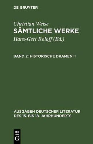 Samtliche Werke, Band 2, Historische Dramen II