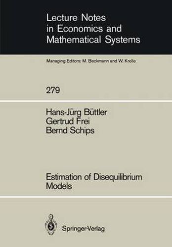 Cover image for Estimation of Disequilibrium Models