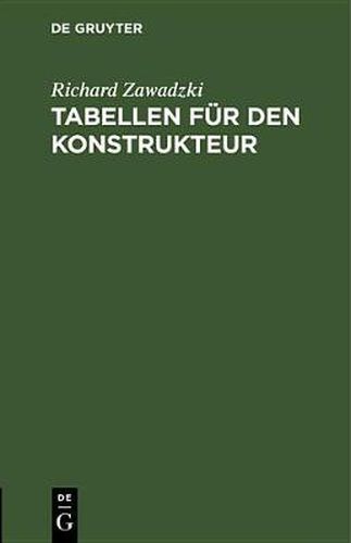 Cover image for Tabellen Fur Den Konstrukteur