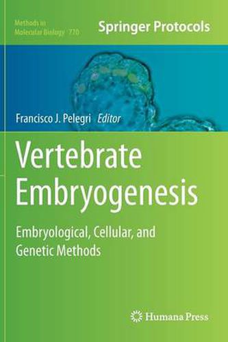 Cover image for Vertebrate Embryogenesis: Embryological, Cellular, and Genetic Methods