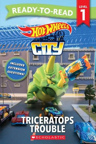 Cover image for Hot Wheels City: Triceratops Trouble - Ready-to-Read Level 1 (Mattel)