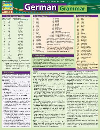 Cover image for German Grammar: QuickStudy Laminated Reference Guide