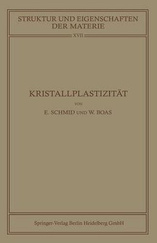 Cover image for Kristallplastizitat: Mit Besonderer Berucksichtigung Der Metalle