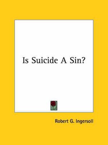 Cover image for Is Suicide a Sin?