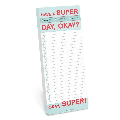 Cover image for Knock Knock Have a Super Day Make-a-List Pads