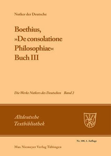 Cover image for Boethius,  De Consolatione Philosophiae: Buch III