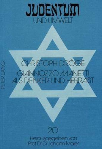 Cover image for Giannozzo Manetti ALS Denker Und Hebraist