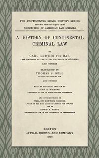 Cover image for A History of Continental Criminal Law (1916)