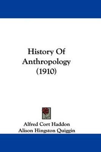 Cover image for History of Anthropology (1910)