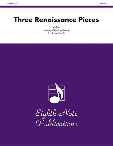 Cover image for Three Renaissance Pieces: Score & Parts