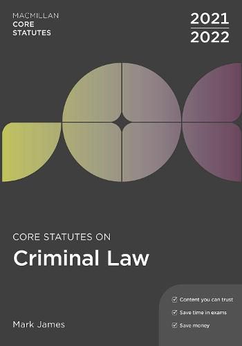 Cover image for Core Statutes on Criminal Law 2021-22