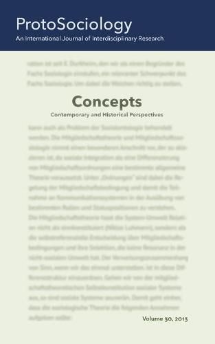 Cover image for Concepts: Contemporary and Historical Perspectives: ProtoSociology Volume 30