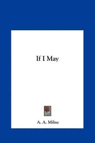 Cover image for If I May