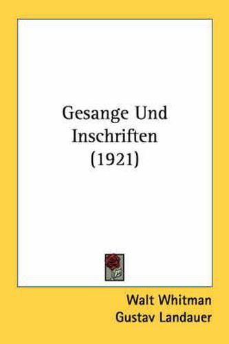 Gesange Und Inschriften (1921)