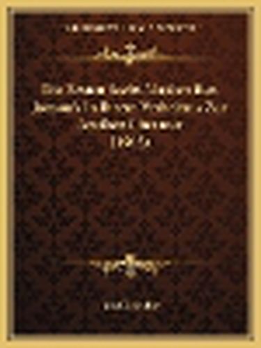 Die Ersten Sechs Masken Ben Jonson's in Ihrem Verhaltnis Zur Antiken Literatur (1902)