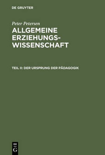 Cover image for Der Ursprung der Padagogik