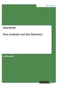 Cover image for Rose Auslander und ihre Bukowina