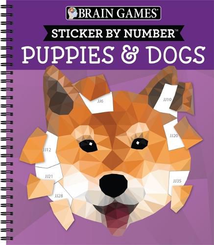 Brain Games - Sticker by Number: Puppies & Dogs - 2 Books in 1 (42 Images to Sticker)