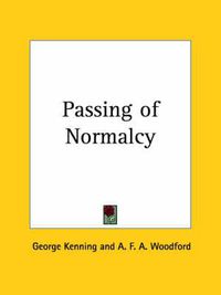 Cover image for Passing of Normalcy (1929)