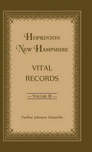Cover image for Hopkinton, New Hampshire, Vital Records, Volume 2