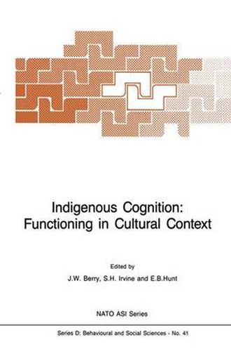 Cover image for Indigenous Cognition: Functioning in Cultural Context