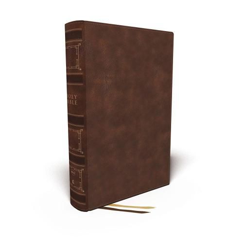 NKJV, Single-Column Wide-Margin Reference Bible, Leathersoft, Brown, Red Letter, Comfort Print: Holy Bible, New King James Version