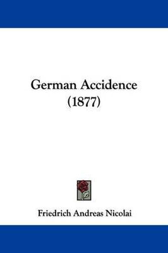 Cover image for German Accidence (1877)