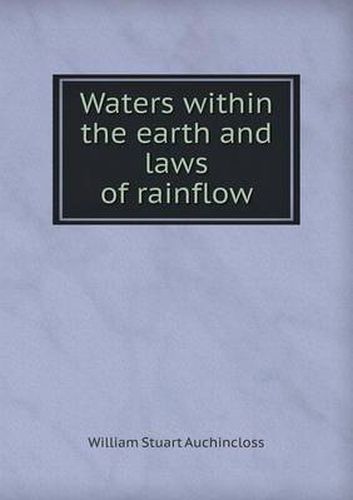 Cover image for Waters Within the Earth and Laws of Rainflow