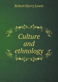 Cover image for Culture and ethnology