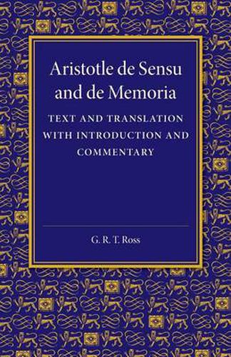 Cover image for De sensu and De memoria: Text and Translation with Introduction and Commentary