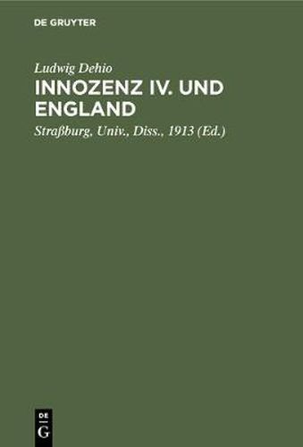 Cover image for Innozenz IV. und England