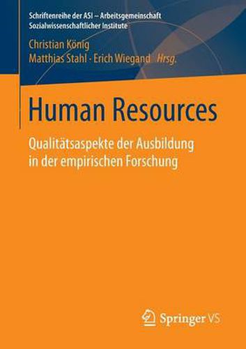 Cover image for Human Resources: Qualitatsaspekte Der Ausbildung in Der Empirischen Forschung