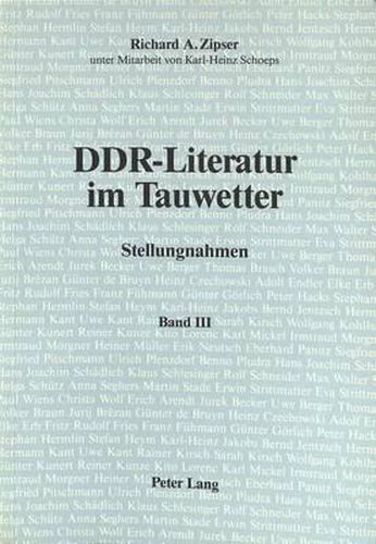 Cover image for DDR-Literatur Im Tauwetter: Band III: Stellungnahmen