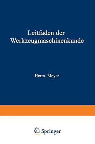 Cover image for Leitfaden Der Werkzeugmaschinenkunde