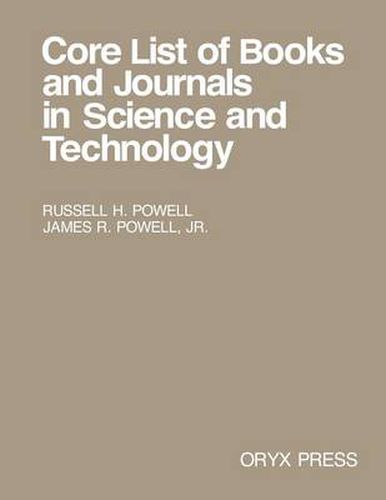 Cover image for Core List of Books and Journals in Science and Technology