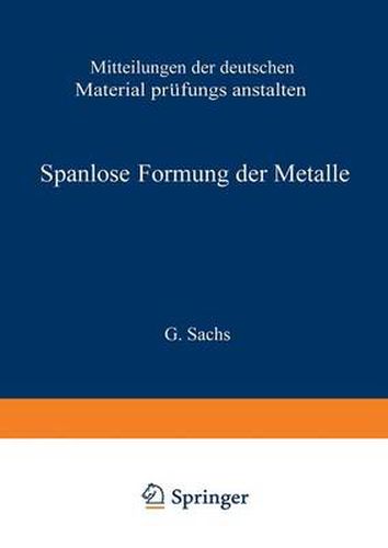 Cover image for Spanlose Formung Der Metalle